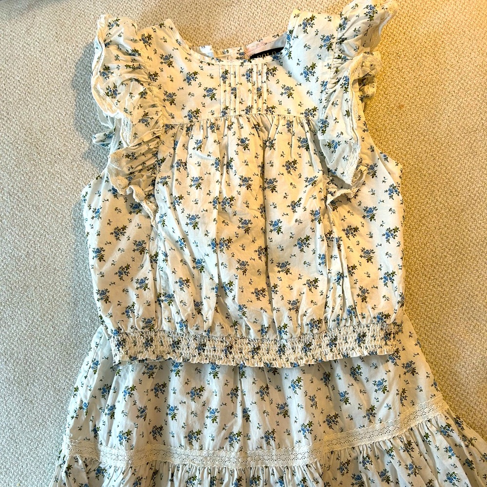 Polo Ralph Lauren kids Floral Sleeveless Top and Skirt Set